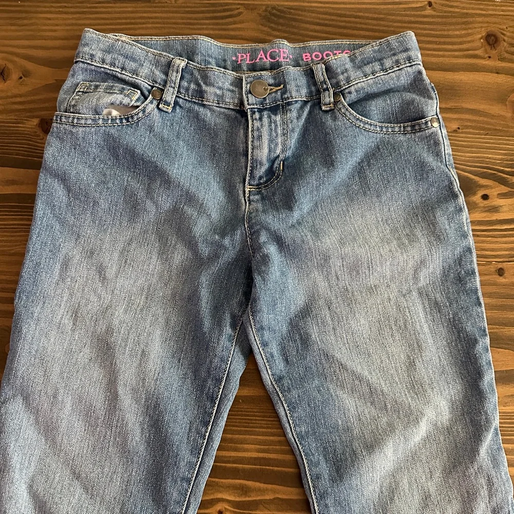 The Children's Place Girls Bootcut Jeans Size 10 Blue Denim Y2K